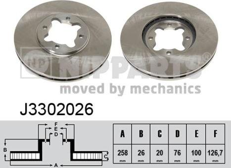 Nipparts J3302026 - Kočioni disk www.molydon.hr