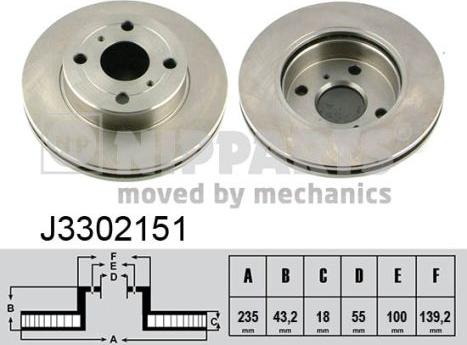 Nipparts J3302151 - Kočioni disk www.molydon.hr