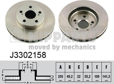 Nipparts J3302158 - Kočioni disk www.molydon.hr