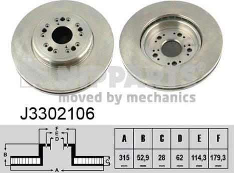 Nipparts J3302106 - Kočioni disk www.molydon.hr