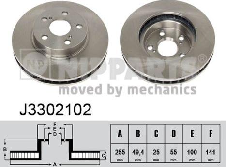 Nipparts J3302102 - Kočioni disk www.molydon.hr