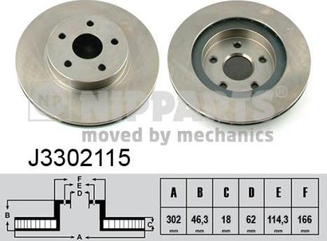 Nipparts J3302115 - Kočioni disk www.molydon.hr