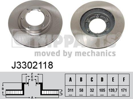 Nipparts J3302118 - Kočioni disk www.molydon.hr