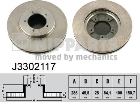 Nipparts J3302117 - Kočioni disk www.molydon.hr