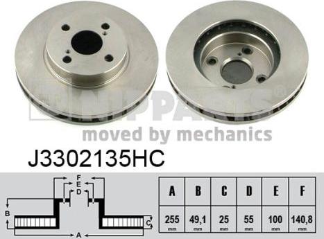 Nipparts J3302135HC - Kočioni disk www.molydon.hr