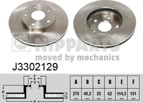 Nipparts J3302129 - Kočioni disk www.molydon.hr