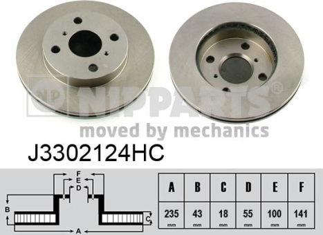 Nipparts J3302124HC - Kočioni disk www.molydon.hr