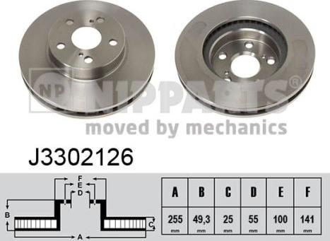 Nipparts J3302126 - Kočioni disk www.molydon.hr