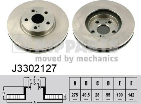 Nipparts J3302127 - Kočioni disk www.molydon.hr