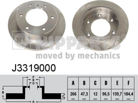 Nipparts J3319000 - Kočioni disk www.molydon.hr