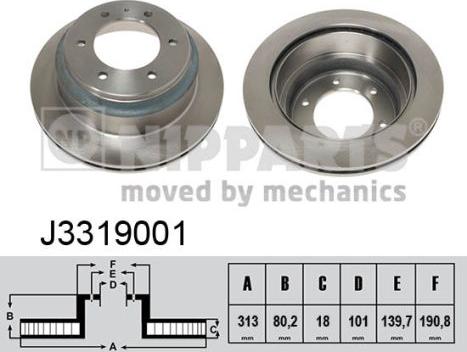 Nipparts J3319001 - Kočioni disk www.molydon.hr