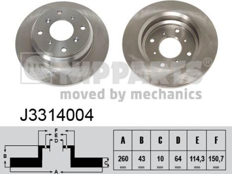 Nipparts J3314004 - Kočioni disk www.molydon.hr