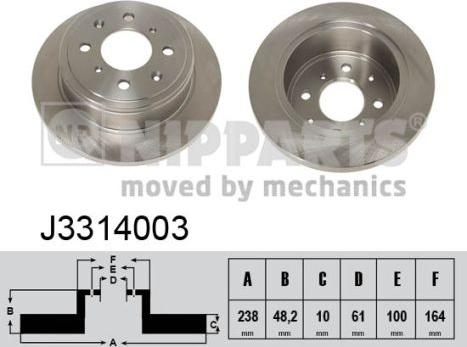 Nipparts J3314003 - Kočioni disk www.molydon.hr