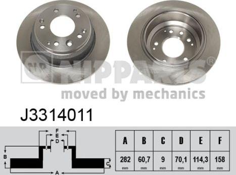 Nipparts J3314011 - Kočioni disk www.molydon.hr