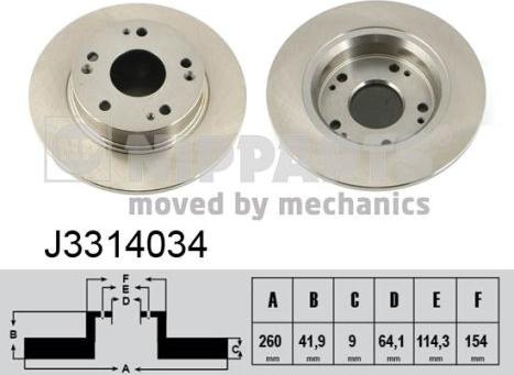 Nipparts J3314034 - Kočioni disk www.molydon.hr