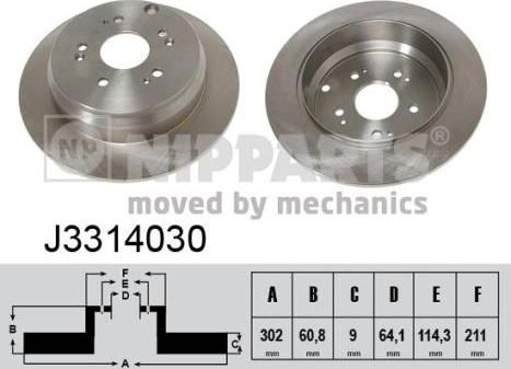 Nipparts J3314030 - Kočioni disk www.molydon.hr