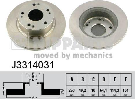 Nipparts J3314031 - Kočioni disk www.molydon.hr