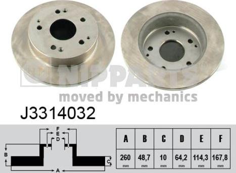 Nipparts J3314032 - Kočioni disk www.molydon.hr