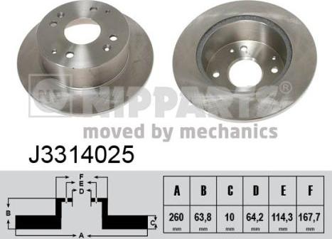 Nipparts J3314025 - Kočioni disk www.molydon.hr