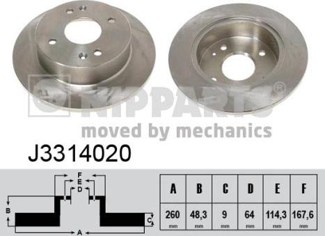 Nipparts J3314020 - Kočioni disk www.molydon.hr