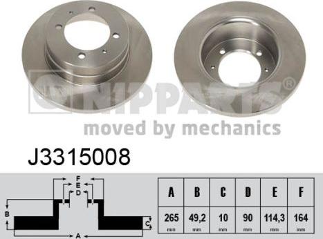 Nipparts J3315008 - Kočioni disk www.molydon.hr