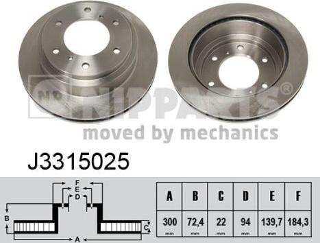 Nipparts J3315025 - Kočioni disk www.molydon.hr