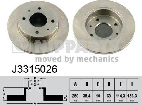 Nipparts J3315026 - Kočioni disk www.molydon.hr