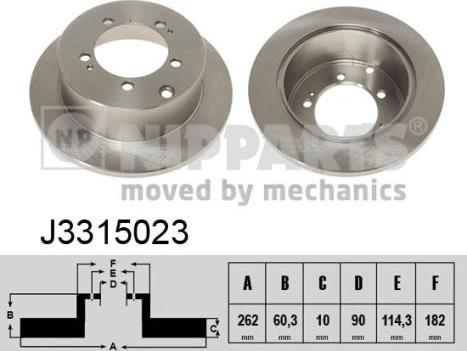 Nipparts J3315023 - Kočioni disk www.molydon.hr