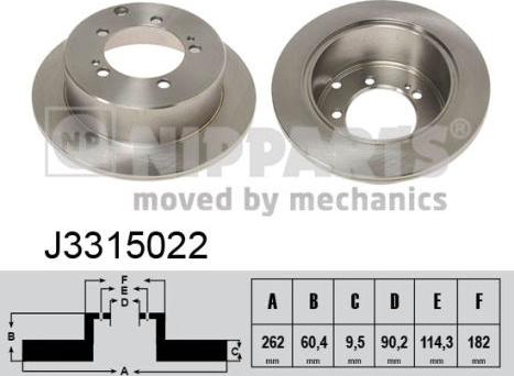 Nipparts J3315022 - Kočioni disk www.molydon.hr