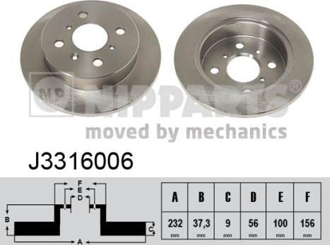 Nipparts J3316006 - Kočioni disk www.molydon.hr