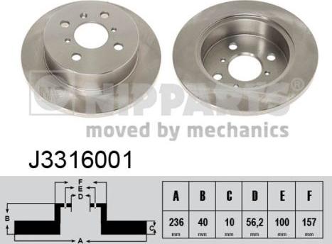 Nipparts J3316001 - Kočioni disk www.molydon.hr