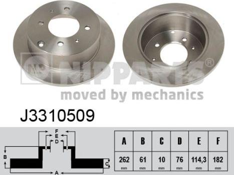 Nipparts J3310509 - Kočioni disk www.molydon.hr