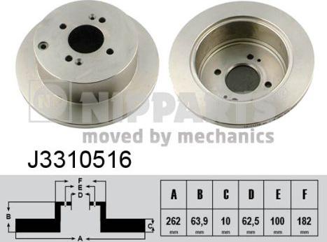 Nipparts J3310516 - Kočioni disk www.molydon.hr