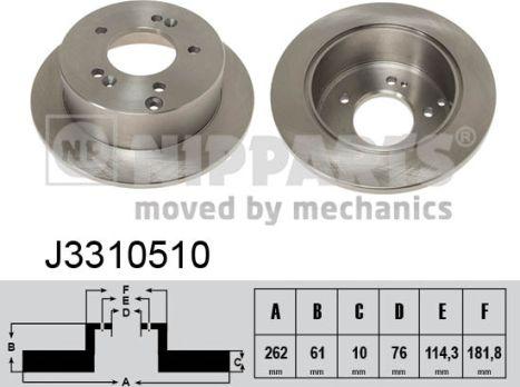 Nipparts J3310510 - Kočioni disk www.molydon.hr