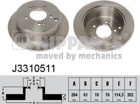 Nipparts J3310511 - Kočioni disk www.molydon.hr