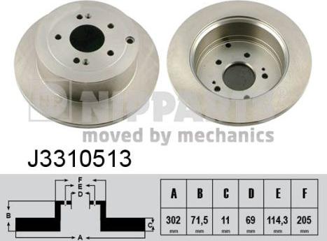 Nipparts J3310513 - Kočioni disk www.molydon.hr