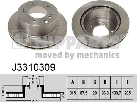 Nipparts J3310309 - Kočioni disk www.molydon.hr