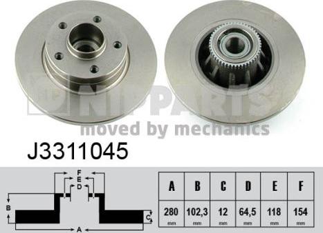 Nipparts J3311045 - Kočioni disk www.molydon.hr