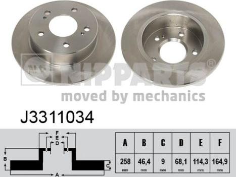 Nipparts J3311034 - Kočioni disk www.molydon.hr