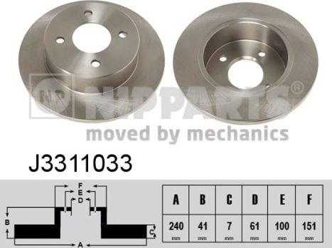 Nipparts J3311033 - Kočioni disk www.molydon.hr