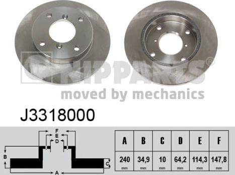 Nipparts J3318000 - Kočioni disk www.molydon.hr