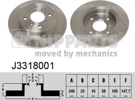 Nipparts J3318001 - Kočioni disk www.molydon.hr