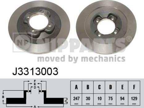 Nipparts J3313003 - Kočioni disk www.molydon.hr