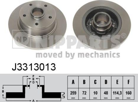 Nipparts J3313013 - Kočioni disk www.molydon.hr