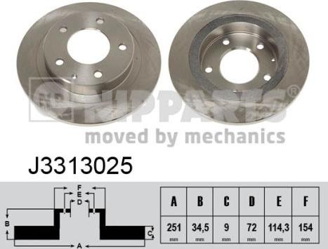 Nipparts J3313025 - Kočioni disk www.molydon.hr