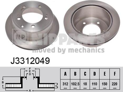 Nipparts J3312049 - Kočioni disk www.molydon.hr