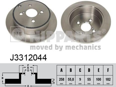 Nipparts J3312044 - Kočioni disk www.molydon.hr