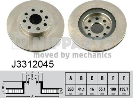 Nipparts J3312045 - Kočioni disk www.molydon.hr