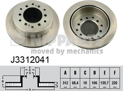 Nipparts J3312041 - Kočioni disk www.molydon.hr