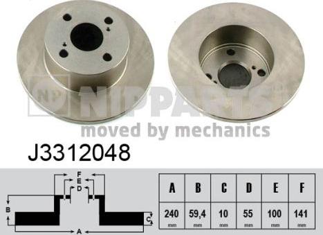 Nipparts J3312048 - Kočioni disk www.molydon.hr